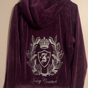 Juicy Couture Plum Velour Jacket with Silver Crest